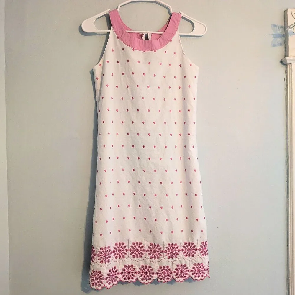 Vintage Y2K Maggie Breen Too Girls Midi Dress Polka Dot Pink Floral 16
